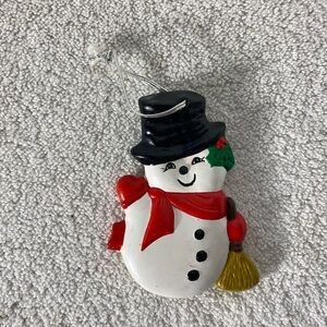 5/$35 Vintage Ceramic Hand Painted Snowman Christmas Tree Ornament Decoration
